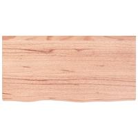 Tafelblad 80x40x(2-4) cm behandeld massief eikenhout lichtbruin - thumbnail