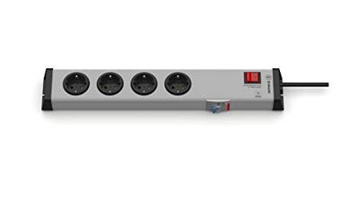 Ehmann 0221x00042301 Stekkerdoos met schakelaar 4-voudig Grijs Randaarde stekker 1 stuk(s)