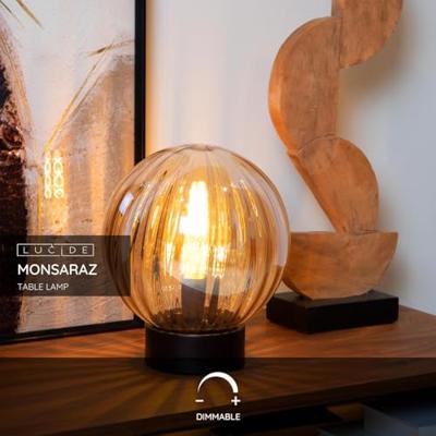 Lucide MONSARAZ - Tafellamp - Ø 25 cm - 1xE27 - Amber