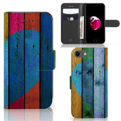 iPhone 7 | 8 | SE (2020) | SE (2022) | Book Style Case | Wood Heart - Cadeau voor je Vriend