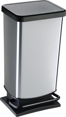 Rotho paso pedaalemmer 40l zilver metallic