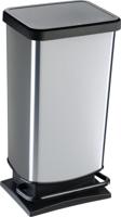 Rotho paso pedaalemmer 40l zilver metallic - thumbnail