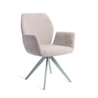 Jesper Home Draaibare Eetkamerstoel 'Misaki' Turn Mint, kleur Pretty Plaster - thumbnail