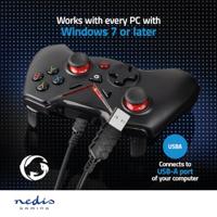 Nedis GGPD110BK Gamepad Usb Type-a Usb Gevoed Pc Aantal Knoppen: 12 Kabellengte: 1.60 M Zwart - thumbnail