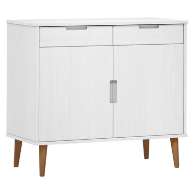 Dressoir MOLDE 90x40x80 cm massief grenenhout wit
