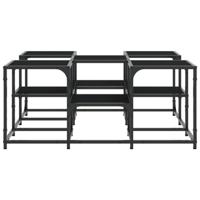 Salontafel 91x91x40 cm bewerkt hout zwart - thumbnail