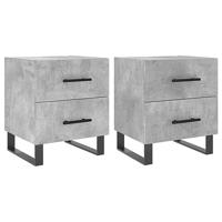 Nachtkastjes 2 st 40x35x47,5 cm bewerkt hout betongrijs - thumbnail
