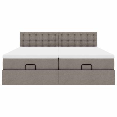 Ottoman bed met matrassen 180x200cm stof taupe