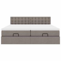 Ottoman bed met matrassen 180x200cm stof taupe - thumbnail