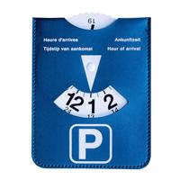 Kangaro Parkeerschijf in Blauwe Kunstlederen Houder - thumbnail