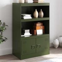 Dressoir 67x39x107 cm staal olijfgroen - thumbnail