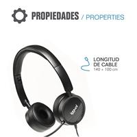 Hoofdtelefoon met microfoon iggual iggual Zwart - thumbnail