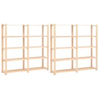 Opbergrekken 5-laags 2 st 170x38x170 cm grenenhout 500 kg - thumbnail