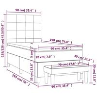 Boxspring met matras stof crèmekleurig 90x190 cm - thumbnail