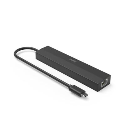 Hama USB-C Hub Multiport 6 Ports 3 x USB-A USB-C HDMI LAN/Ethernet USB Hub Zwart - thumbnail