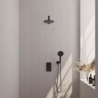 Inbouw Regendouche Set Brauer Black Edition Wanduitloop Ronde Hoofddouche 20 cm Met Handdouche 3 Standen Mat Zwart Brauer - thumbnail