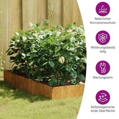 VidaXL Plantenbak verhoogd 100x100x26 cm cortenstaal