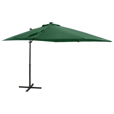 Zweefparasol met paal en LED-verlichting 250 cm groen Zweefparasol met paal en LED-verlichting 250 cm groen