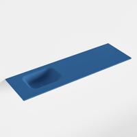 MONDIAZ LEX Jeans solid surface inleg wastafel voor toiletmeubel 100cm. Positie wasbak links - thumbnail