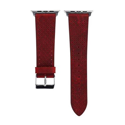 Dot Pattern Leren bandje - Rood - Geschikt voor Apple Watch 44mm / 45mm / 46mm / 49mm Dot Pattern Leren bandje - Rood - Geschikt voor Apple Watch 44mm / 45mm / 46mm / 49mm