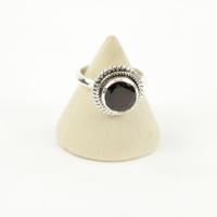 Zilveren Ring met Granaat Maat 16 (Sterling Zilver 925) - thumbnail