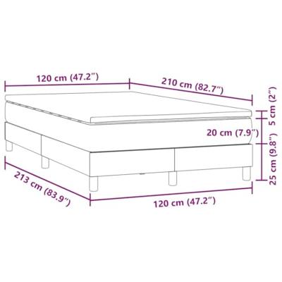 Boxspring met matras fluweel lichtgrijs 120x210 cm