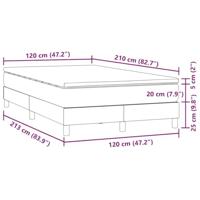 Boxspring met matras fluweel lichtgrijs 120x210 cm - thumbnail