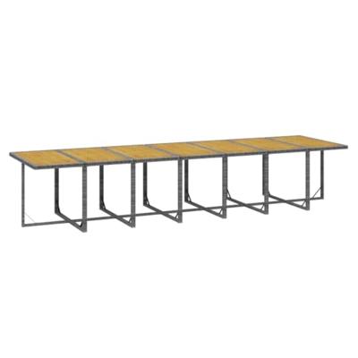 19-delige Tuinset met kussens poly rattan grijs