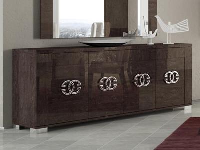 Dressoir PRADO 4 deuren walnoot gelakt