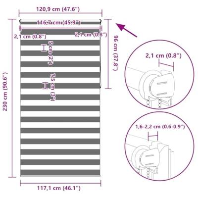 VidaXL Duo rolgordijn 120 x 230 cm zwart