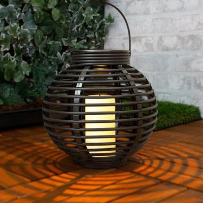 Solar lantaarn basket medium rotanlook lamp op zonne energie 2017