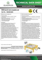 Quadrios ESD-bureaumatset Grijs (l x b) 600 mm x 900 mm - thumbnail
