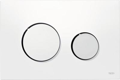 Bedieningsplaat TECE Loop Met Duospoeltechniek Wit Met Glanzend Chromen Toetsen TECE Bedieningsplaat TECE Loop Met Duospoeltechniek Wit Met Glanzend Chromen Toetsen TECE