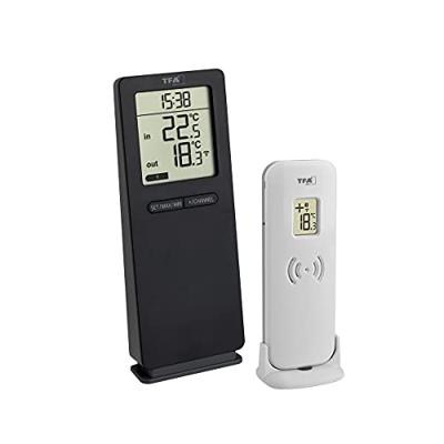 TFA Dostmann Funk-Thermometer LOGOneo 30.3071.01 Draadloze thermometer digitaal Zwart