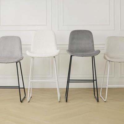 Nolon Nino-Fé Barkruk Grijs - Velvet - Zwart Onderstel - 75 cm