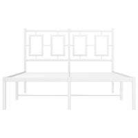 Bedframe met hoofdbord metaal wit 120x200 cm - thumbnail