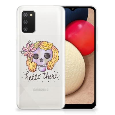 Silicone Back Case Samsung Galaxy A02s Boho Skull