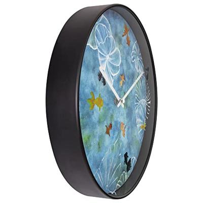 Wandklok 30 cm - Stil - Blauw - Plastic - "Pond"