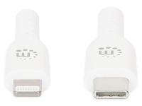 Manhattan USB-kabel USB-C stekker, Apple Lightning stekker 2.00 m Wit 394529 - thumbnail