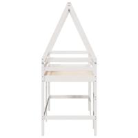Halfhoogslaper met ladder en bedhuis grenenhout wit 90x200 cm - thumbnail