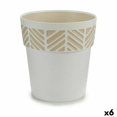 Zelfwaterende bloempot Stefanplast Orfeo Wit Plastic 25 x 25 x 25 cm (6 Stuks)