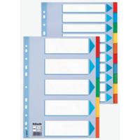 Esselte tabbladen, voor ft A4, karton, 10 tabs, 11-gaatsperforatie - thumbnail