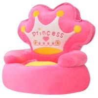 Kinderstoel prinses pluche roze - thumbnail