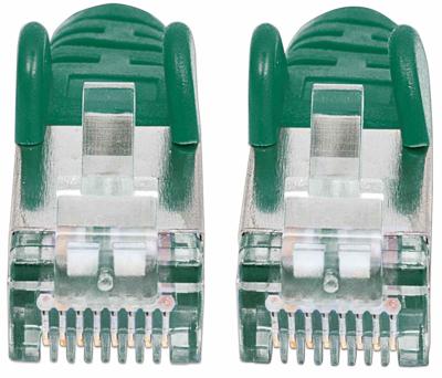 Intellinet 740968 RJ45 Netwerkkabel, patchkabel CAT 6A S/FTP 5.00 m Groen Folie afscherming, Afscherming gevlochten, Afgeschermd, Halogeenvrij 1 stuk(s) - thumbnail