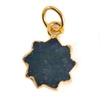 Edelsteen Hanger Saffier (gekleurd) Zon - Verguld - 12 mm - thumbnail