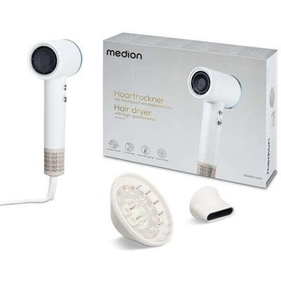 Haardroger - MEDION - MD19983 - 1600 W - 2 snelheden - 85°C - LED-design - Wit