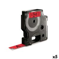 Labeltape dymo labelmanager d1 polyester 12mm rood | 5 stuks - thumbnail