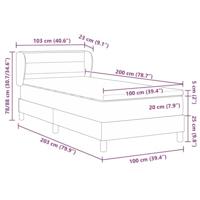 Boxspringbed met matras stof donkergrijs 100x200 cm - thumbnail