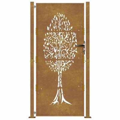 Poort 105x180 cm boomontwerp cortenstaal Poort 105x180 cm boomontwerp cortenstaal