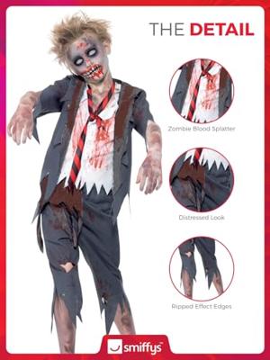Zombie Schooljongen kostuum kind